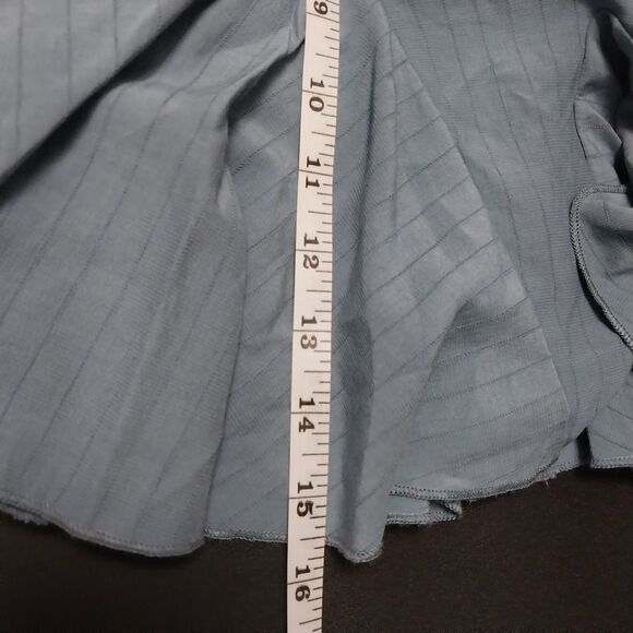 How Very Loved skirt Womens Medium blue gray mini swing embroidered stripes Y2K - Picture 5 of 5